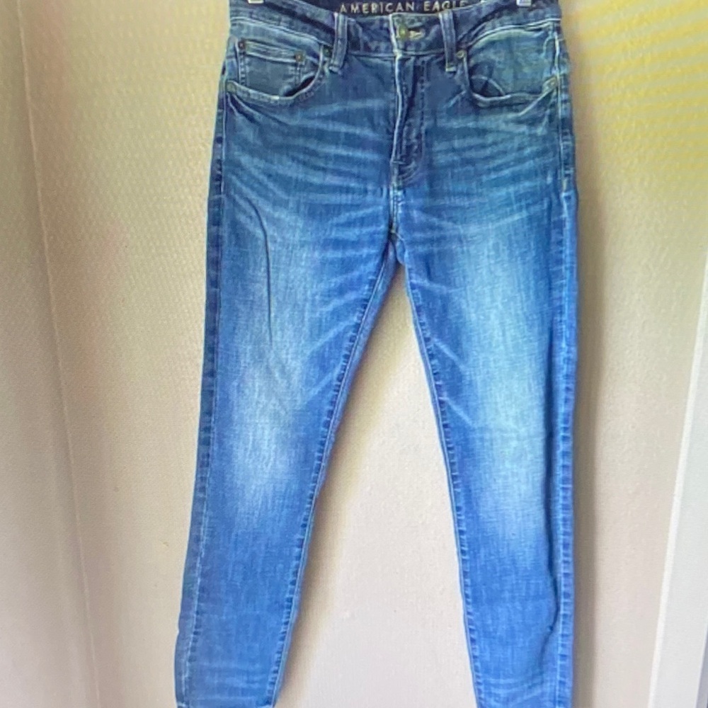 American Eagle Outfitters Men's Light Blue Skinny Jeans